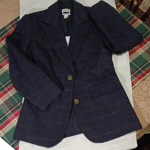NWT Future Collective Navy Plaid Blazer